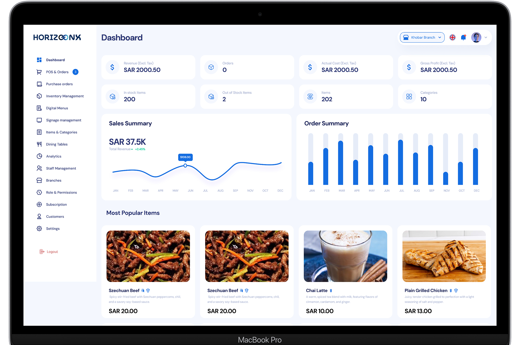 RMS system dashboard preview